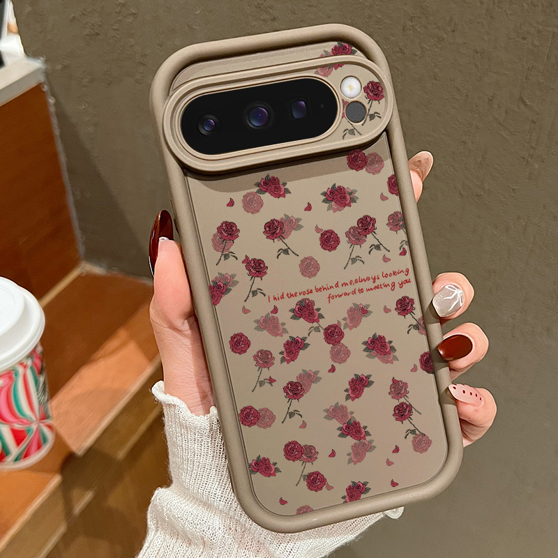 Phone Cases Google Pixel 9 - Rose Flowers Patterned Soft TPU Phone