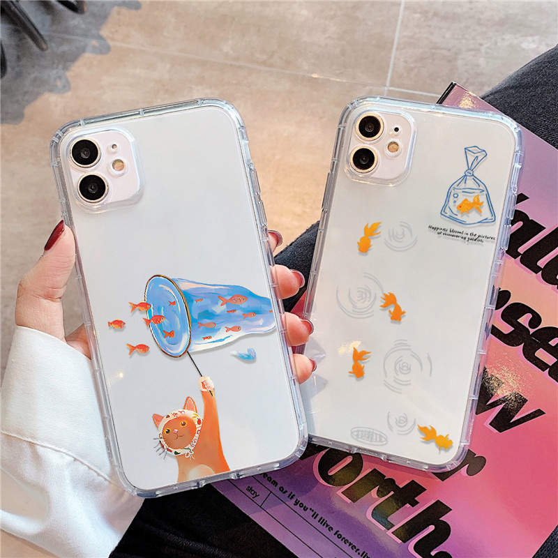 Phone Cases For Iphone 15 - Lovely Fishes Clear Phone Case For