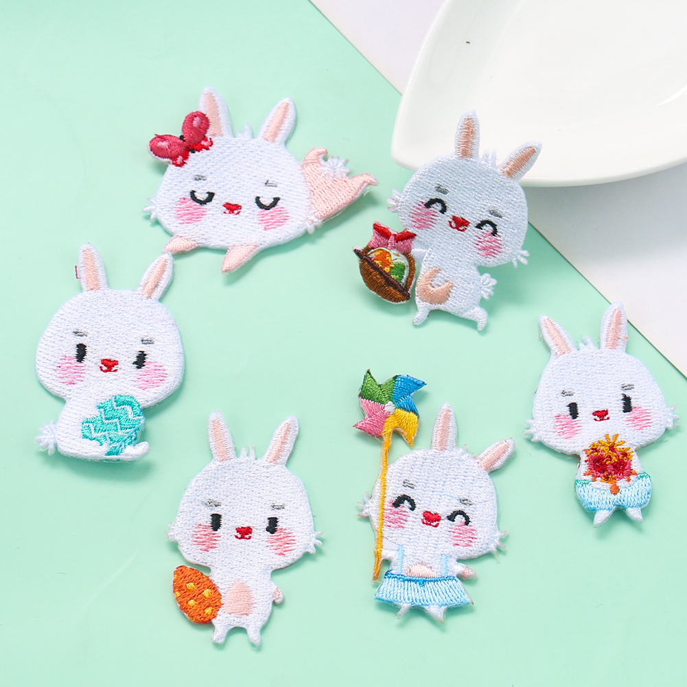 Phone Cases Eco Friendly - Cartoon Little Rabbit Embroidered Fabric Patch