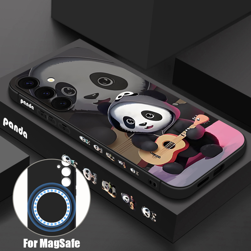Phone Cases Samsung S25 Ultra - Guitar-playing Panda Case For Samsung Galaxy