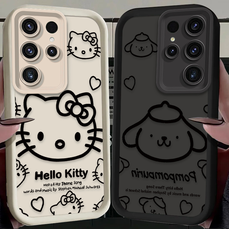 Phone Cases For Samsung S21 5G - Sanrio Hello Kitty Pompom Purin Case