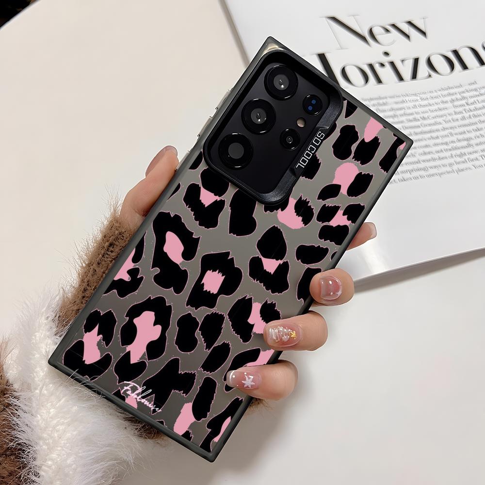 Phone Cases Samsung S25 Ultra - Black Leopard Print Phone Case For