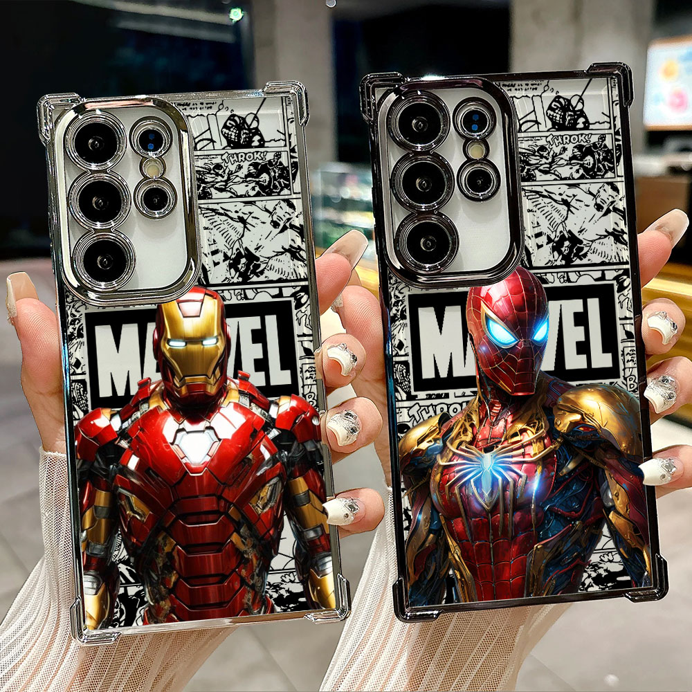 Phone Cases Samsung S25 Ultra - Marvel Spiderman Ironman Comic Case For