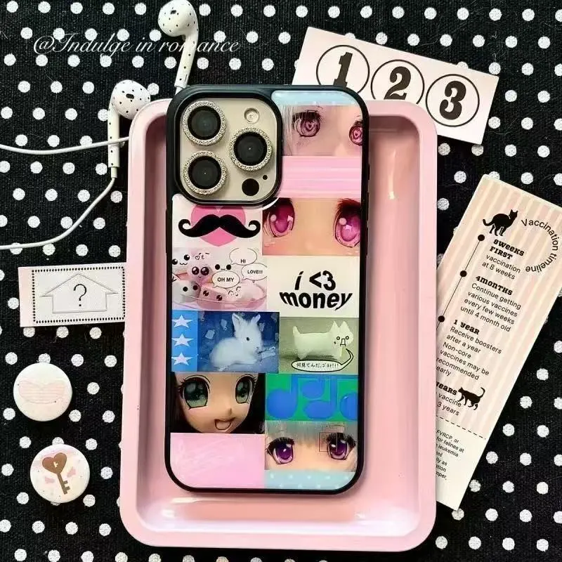 Phone Cases Kawaii - Rabbit Note Splicing Kawaii illustration Cute