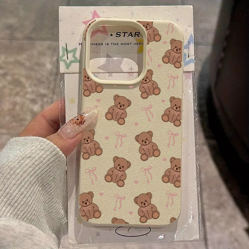 Phone Cases Cute - Cute Bow Tie Bear Lichee Pattern