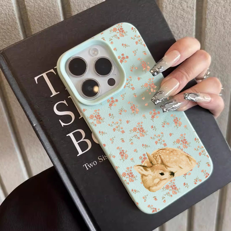 Cute Deer Full Floral Pattern  - Phone Cases Cute 리뷰 및 가격