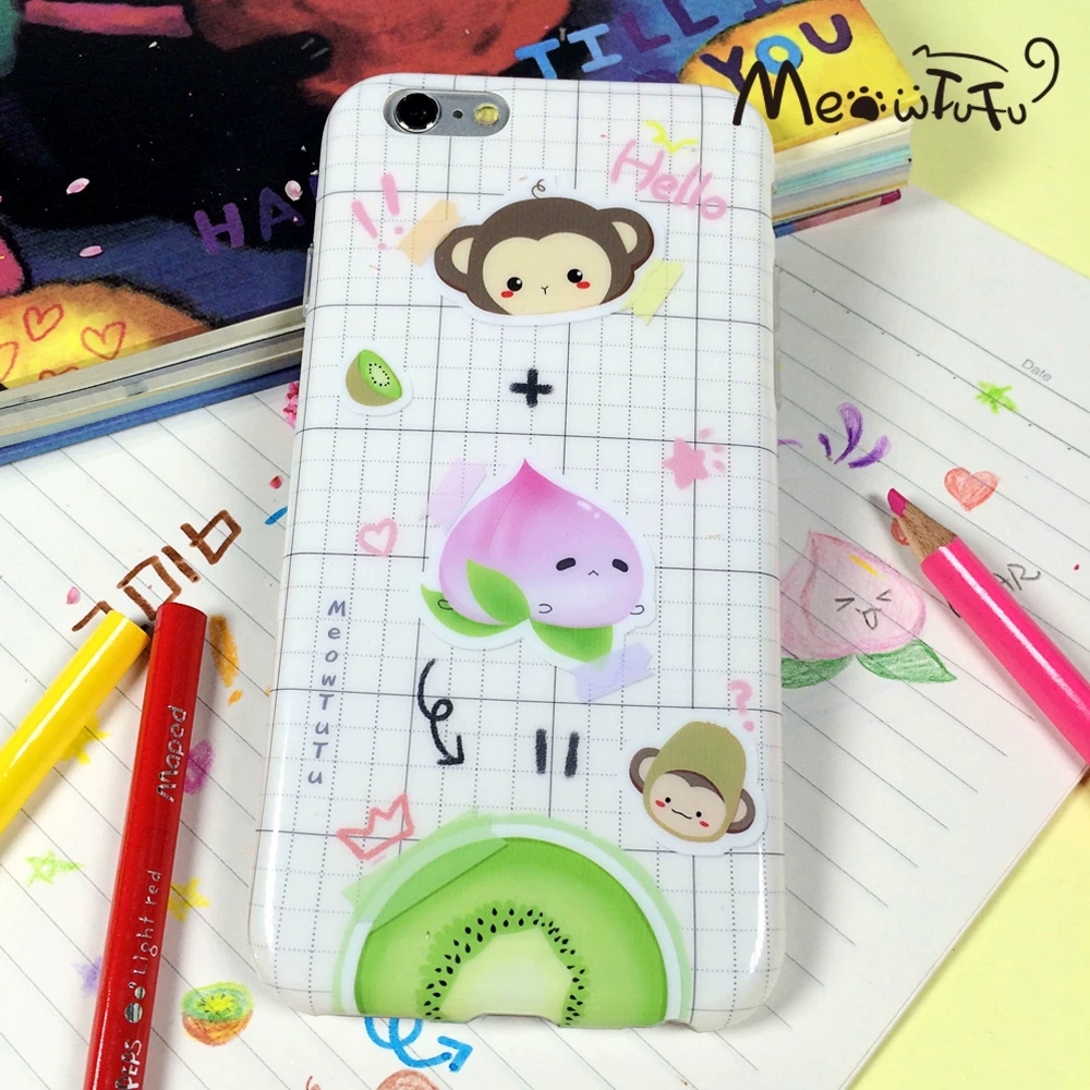 Cute Monkey Peach Kiwi Kawaii  - Phone Cases Kawaii 리뷰 및 가격