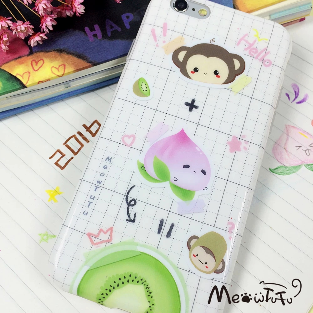 Cute Monkey Peach Kiwi Kawaii  - Phone Cases Kawaii 리뷰 및 가격