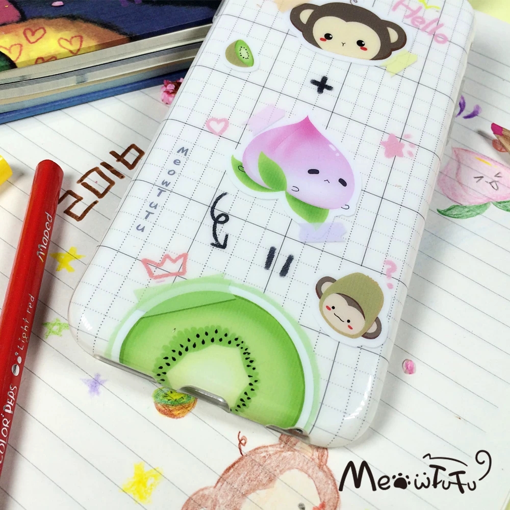 Cute Monkey Peach Kiwi Kawaii  - Phone Cases Kawaii 리뷰 및 가격
