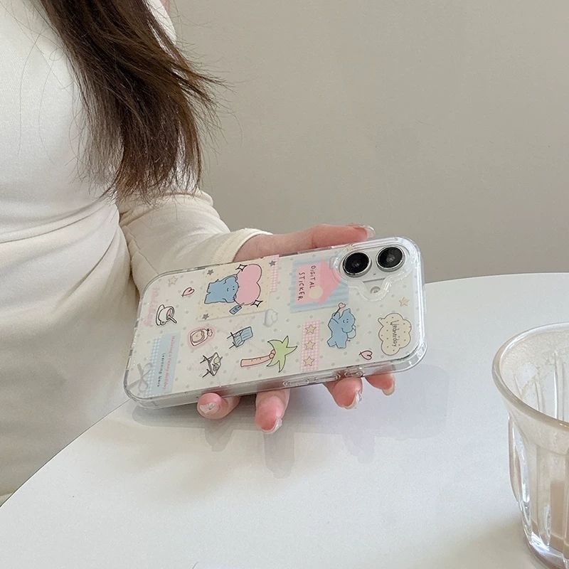 Cute Cartoon Elephant Grabbing - Phone Cases Kawaii 리뷰 및 가격