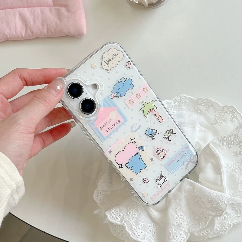 Cute Cartoon Elephant Grabbing - Phone Cases Kawaii 리뷰 및 가격
