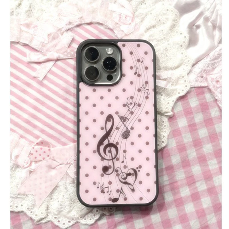 Korean ins Pink Brown Polka Do - Phone Cases Kawaii 리뷰 및 가격