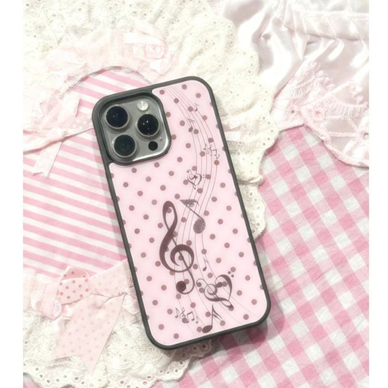 Korean ins Pink Brown Polka Do - Phone Cases Kawaii 리뷰 및 가격
