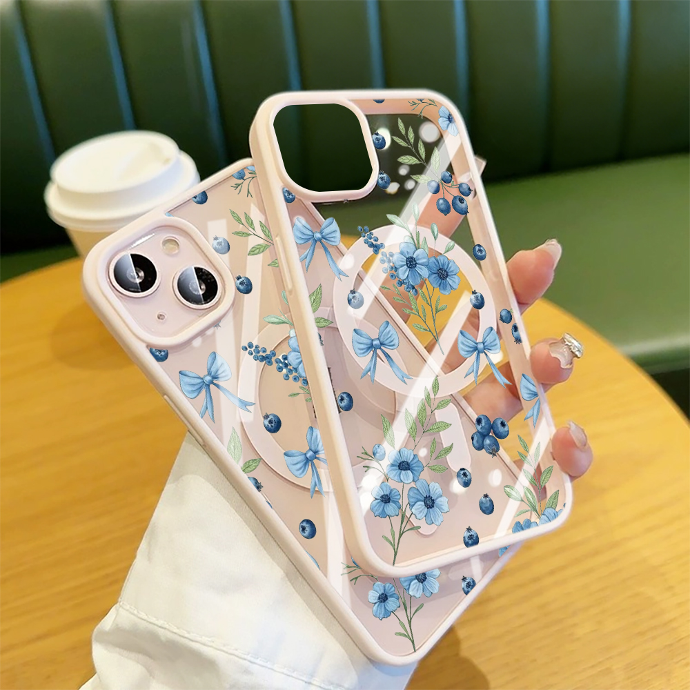 Blueberry Floral Clear Case  F - Phone Cases Iphone 15 Pro Max 리뷰 및 가격