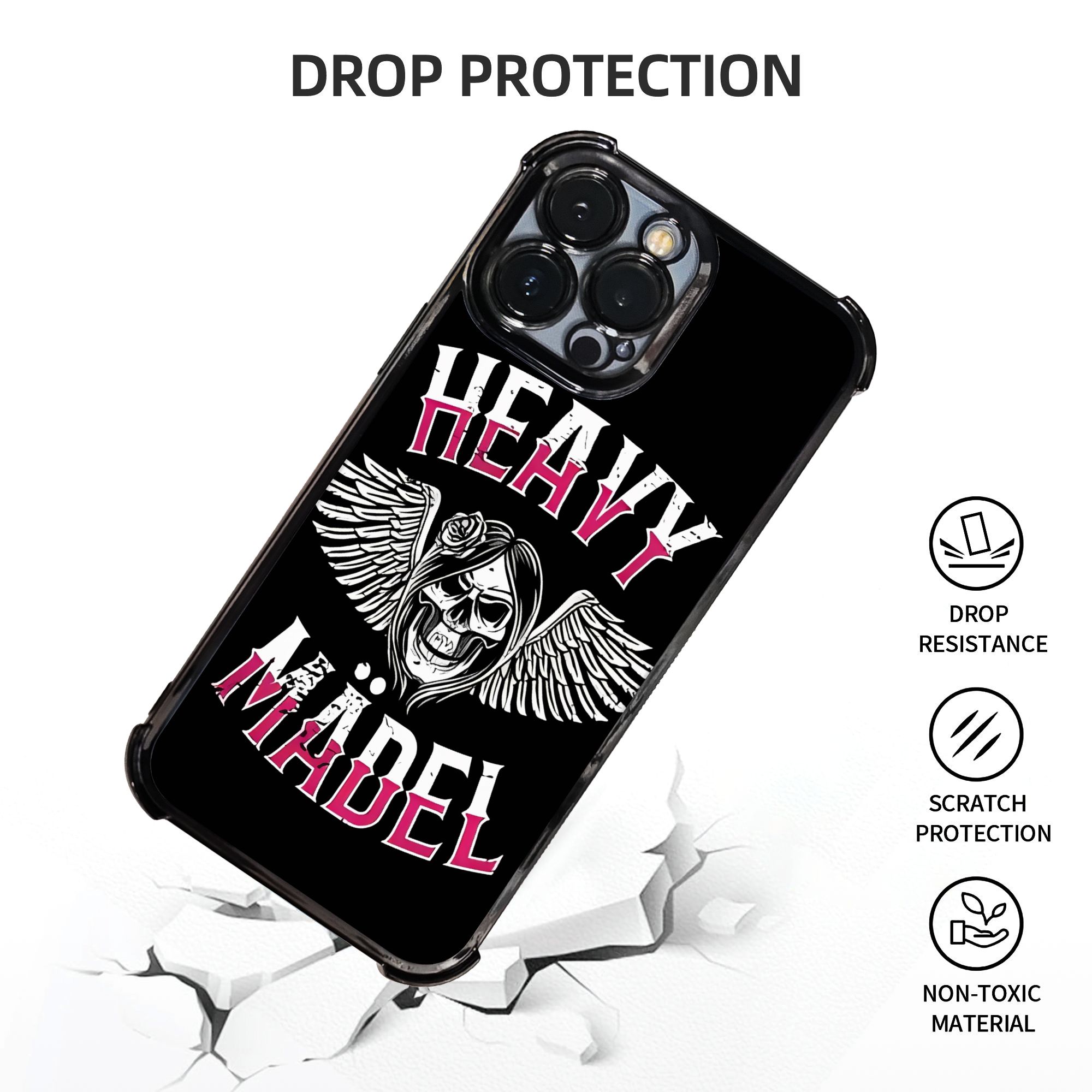 Skull Biker Girl Female Woman  - Phone Cases Metal 리뷰 및 가격