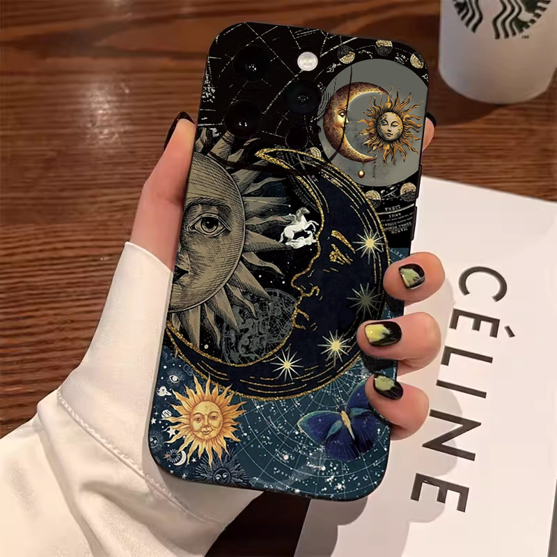 Aesthetic Sun Moon Print Phone - Phone Cases For Samsung S21 5G 리뷰 및 가격
