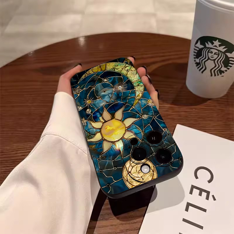 Aesthetic Sun Moon Print Phone - Phone Cases For Samsung S21 5G 리뷰 및 가격