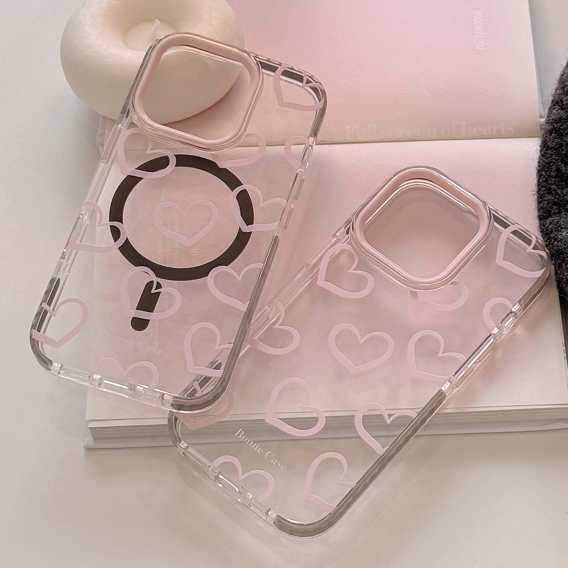 Kawaii Pink Love Heart Graffit - Phone Cases Kawaii 리뷰 및 가격