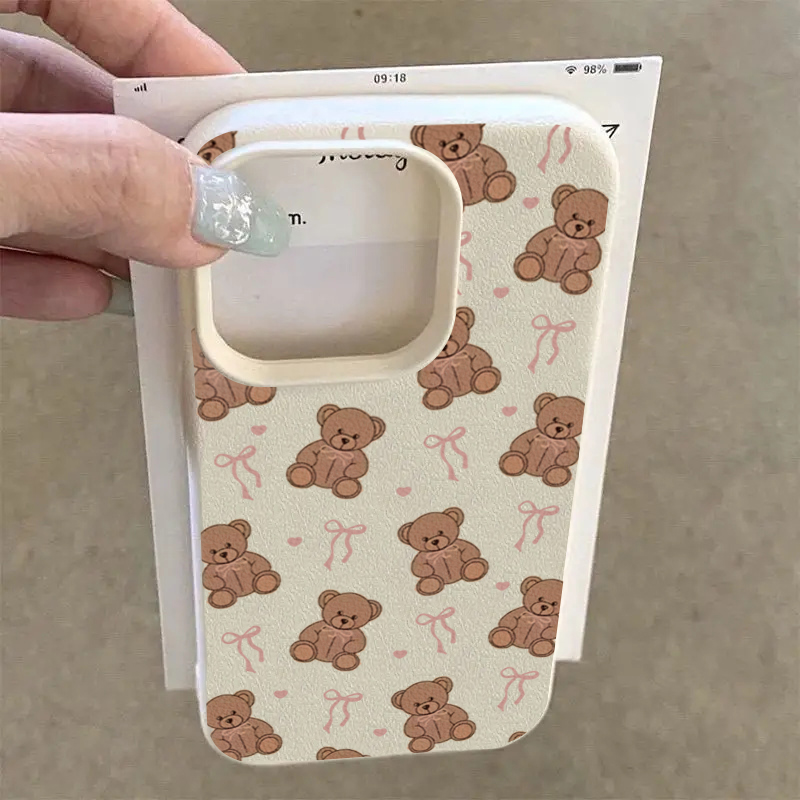 Cute Bow Tie Bear Lichee Patte - Phone Cases Cute 리뷰 및 가격