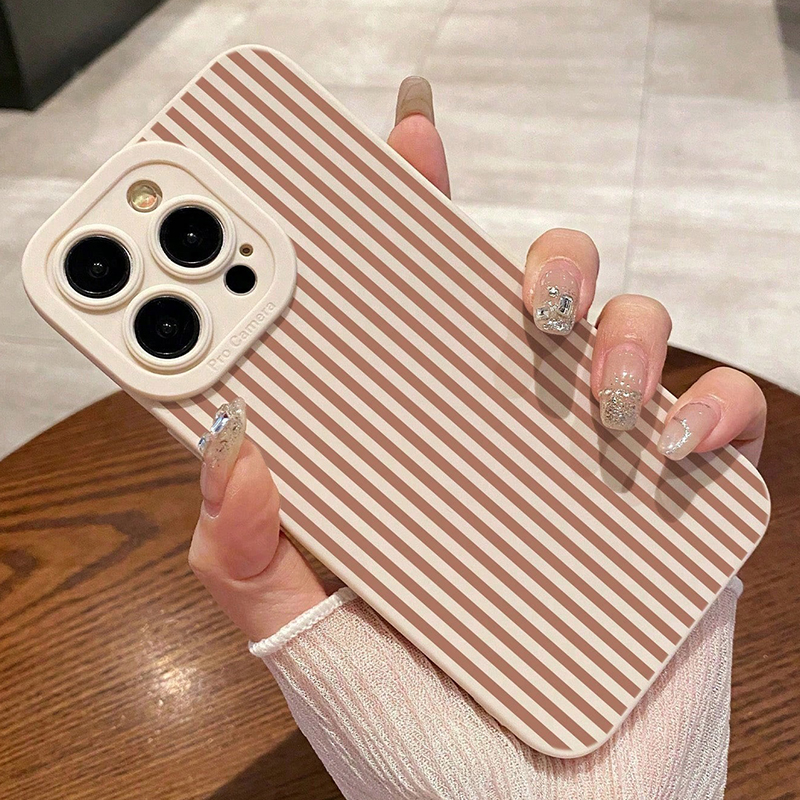Pink Striped Painted Anti-Drop - Phone Cases For Iphone 15 리뷰 및 가격