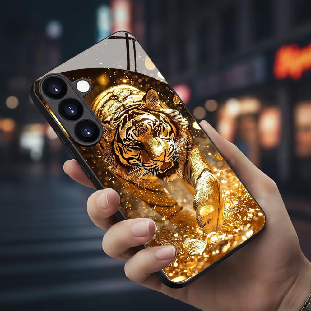 Tiger pattern glass Phone Case - Phone Cases For Samsung S21 5G 리뷰 및 가격